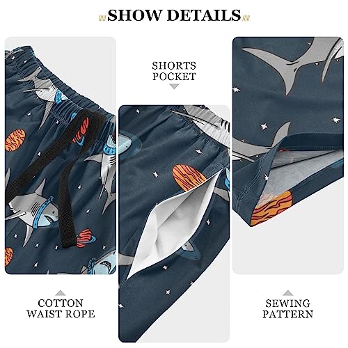 Sloth Horse Print Pajama Bottom Shorts for Men Soft Casual Sleep Lounge Shorts with Pockets S - XXL4