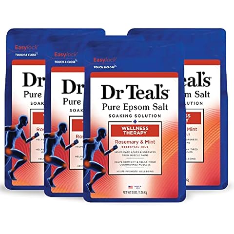 Dr Teal's Pure Epsom Salt Soak with Rosemary & Mint, 3 lbs (Pack of 4) Cover