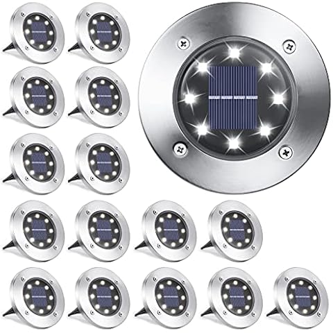 LYHOPE 16 Pack Solar Ground Lights Cover