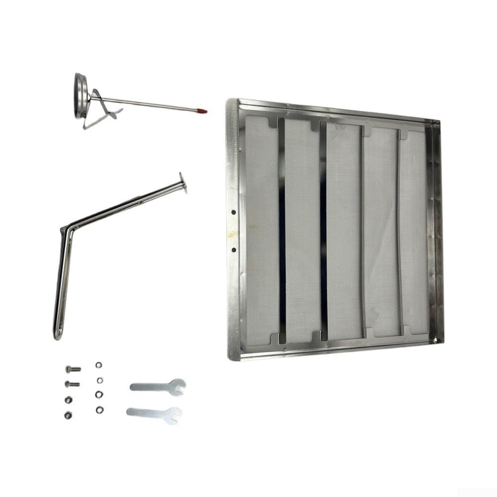 Frittierkorb Filter aus 304 Edelstahl 43x36x4cm für Fritteusen, Sieb zum Fettrückgewinnung für Gewerbe Küchen Camping RV, Spülmaschinenfest Langlebig Silber