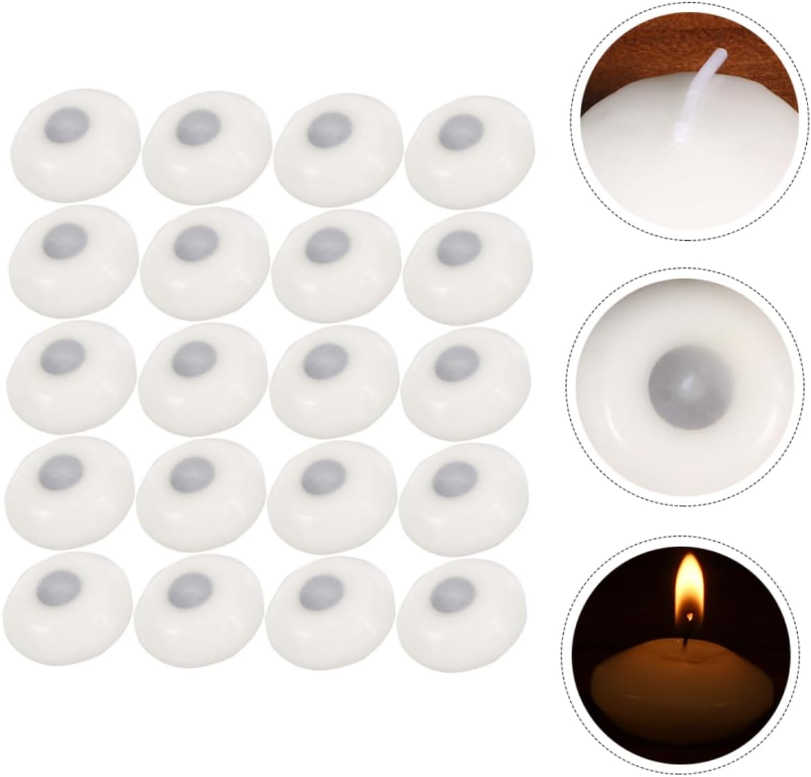 Healifty 100pcs Elegant Floating Candles Unscented Paraffin Candles for Weddings Parties Home Decor and Romantic Settings Light Weight Creates Stunning Water Displays