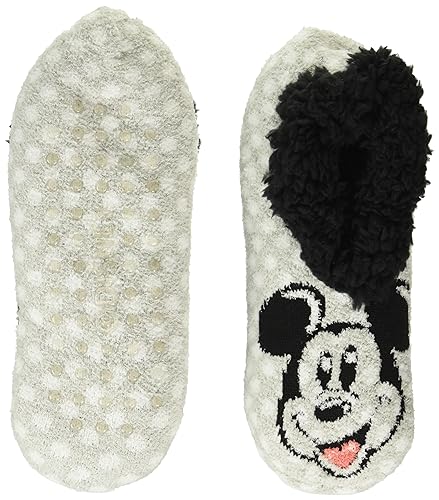 Disney Womens Mickey Mouse Holiday Teddy Fur Slipper Socks