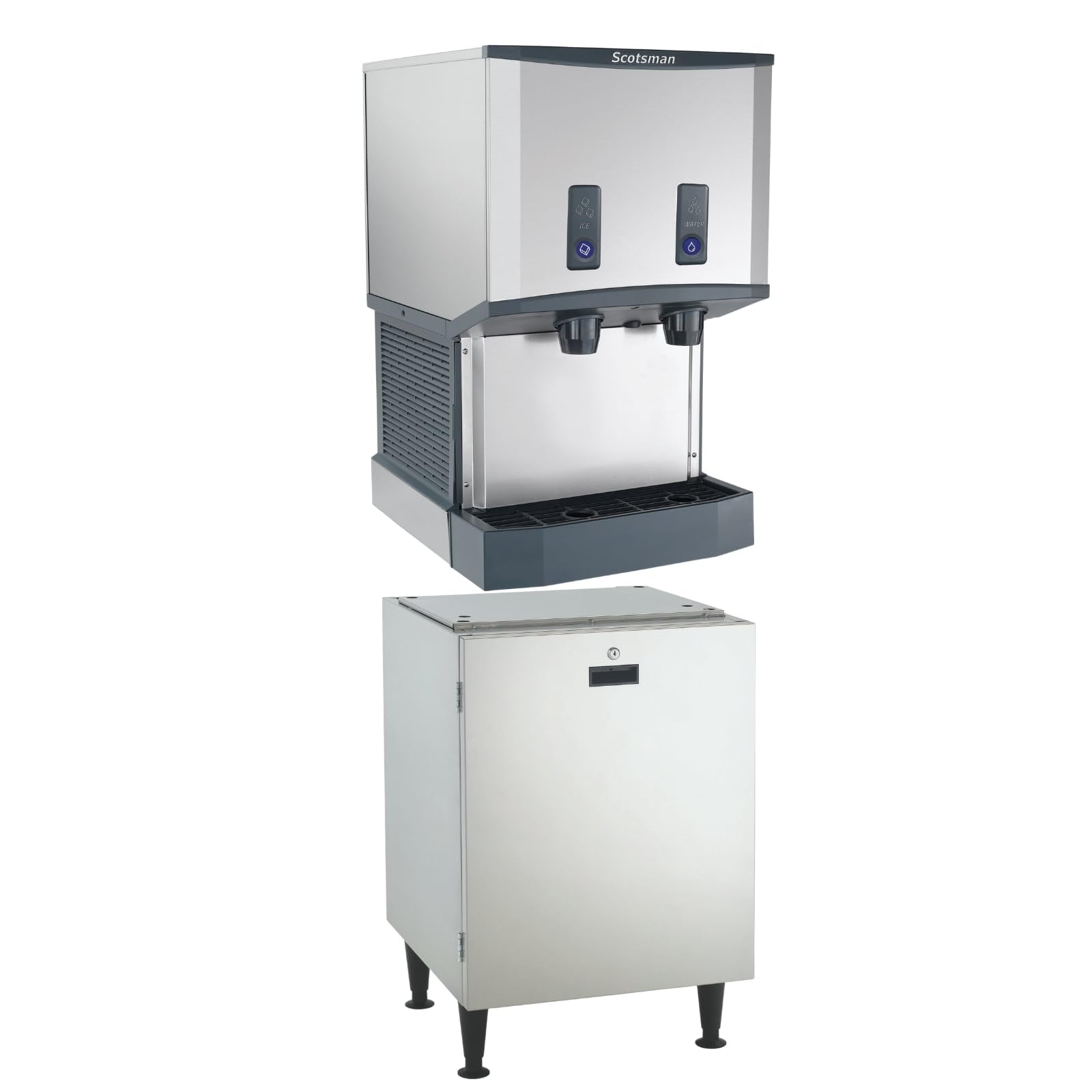 Scotsman Meridian Push-Button Countertop Nugget Ice Maker & Water Dispenser - 500 lb/Day, 25 lb Storage Bin, Stand w/Door | Fridge.com