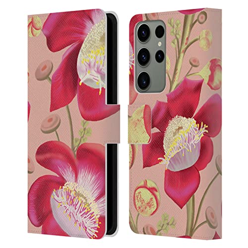 Étui portefeuille Samsung S23 Ultra étui cuir motif floral housse rabat antichoc
