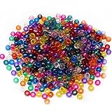 700 Wholesale Mix Plastic Glitter Translucent Pony Beads 6x9mm Bulk for Bracelet Necklace Jewelry Making Earring Hair Braiding