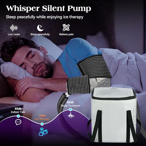 Image of Cold Therapy Machine with 6 Timer Settings & 3 Flow Speeds, Portable Ice Machine for Knee After Surgery - Leak-Resistant Circulating Unit for Knee, Shoulder, Hip, Ankle - Post-Op Pain Relief