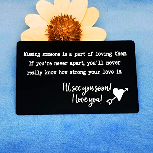 Engraved Metal Wallet Card for Boyfriend Best Friends Long Distance Relationship Gift Valentines Day Gifts for Men Women Christmas Birthday Graduation Gift Military Soldier Deployment Gift Truck Gifts3