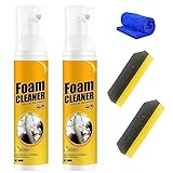 2PCS Multipurpose Foam Cleaner, Foam Cleaner All Purpose for Car, Kitchen, Bathroom, Interior and House Lemon Flavor(100ml*2)