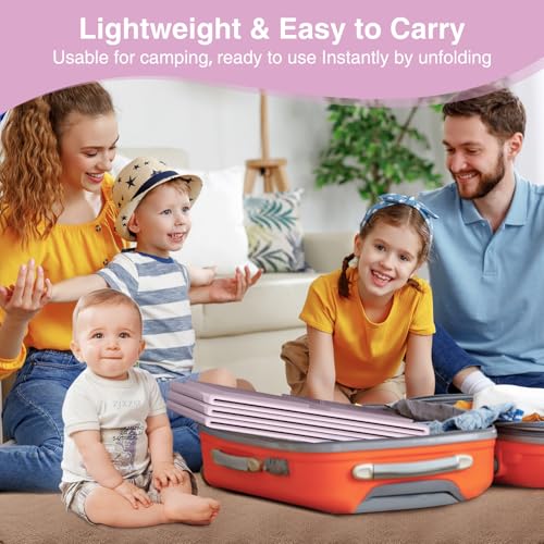 Image of Portable Folding Baby Bath Tub, 29.5L x 17.7W x 9.8H inches, Suitable for 0-6 Years, Pink /Mint Green (Pink)
