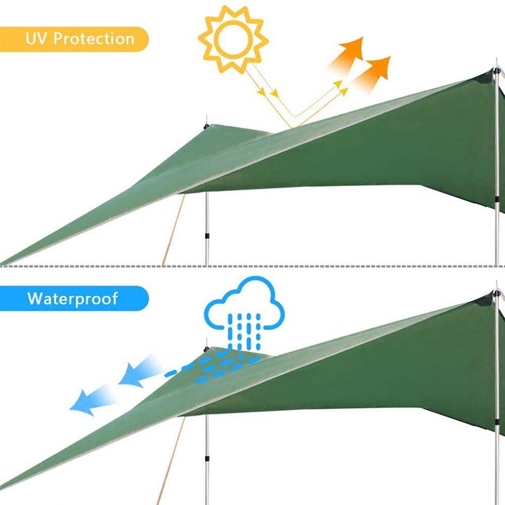 Bâche De Tente Imperméable pour Hamac Extérieur De Voyage De Camping, Bâche Anti-UV D'auvents De Bâche De Hamac De Ripstop, Green