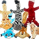 Jalousie 5 Pack Stuffingless Dog Squeaky Toys Dog Toy w/Durable Liner No Stuffing Dog Toy - Dog Toys Crinkle Paper Squeaker Toy for Medium Large Dogs (5 Pack - Extra-Large - Premium Furrrr)