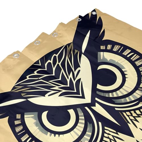 Rideau de douche hibou en polyester 183x183 cm avec boutons-pression