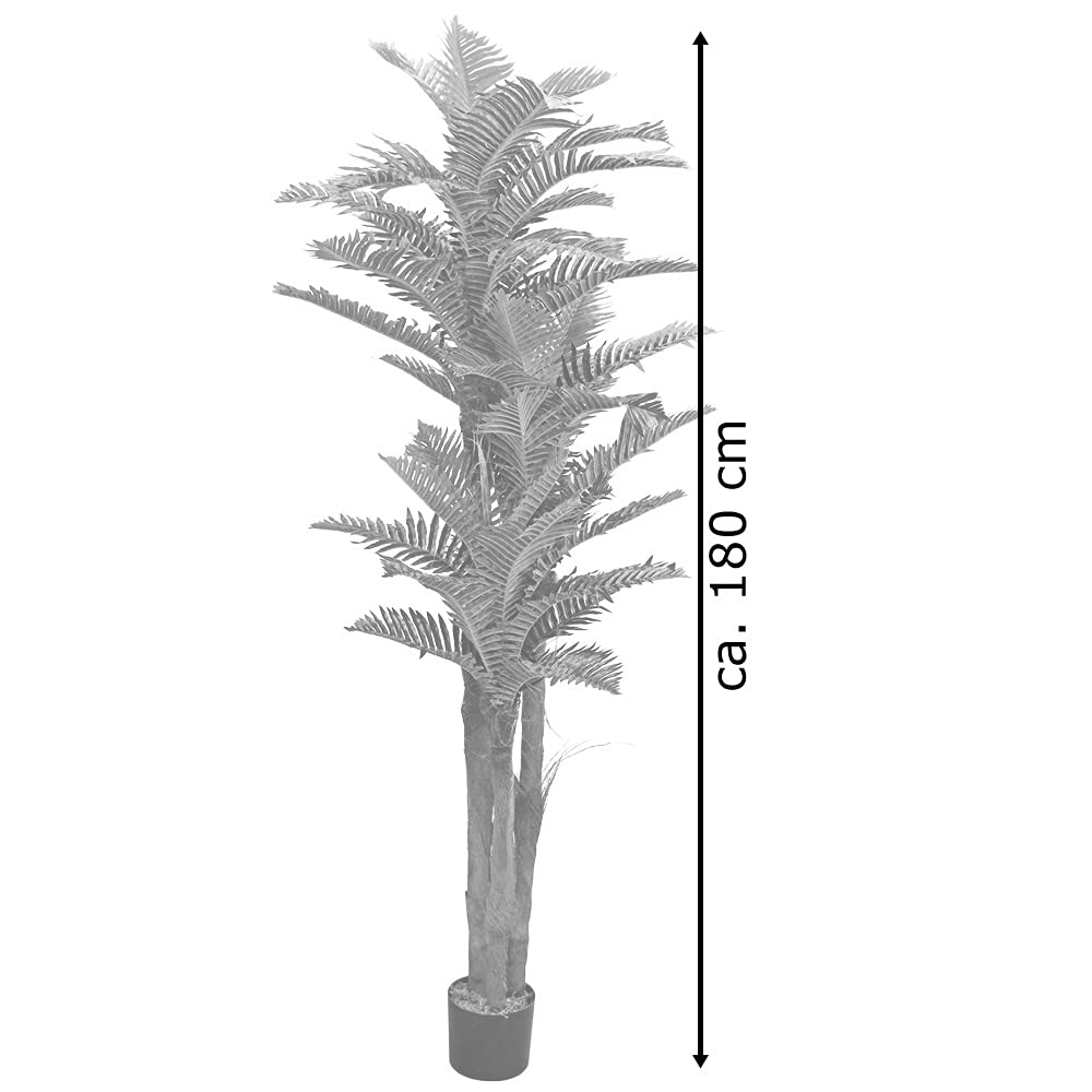 Decovego Palmizio Palma Cocco Pianta Albero Artificiale 180cm Legno Naturale