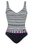 Badeanzug Sparkling Black Cup C, Farbe schwarz/Multicolor, Größe 38