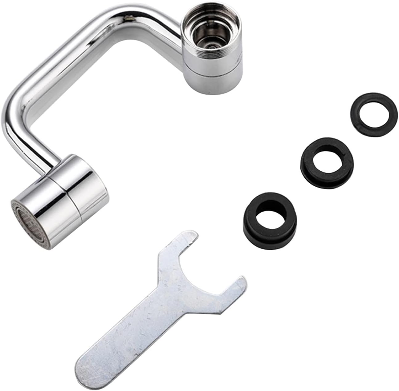 Rotate Swivel Faucet Aerator Universal 1080° Rotation Extender Faucet Aerator Plastic Splash Filter Kitchen Washbasin Faucets Bubbler Nozzle Robotic Arm
