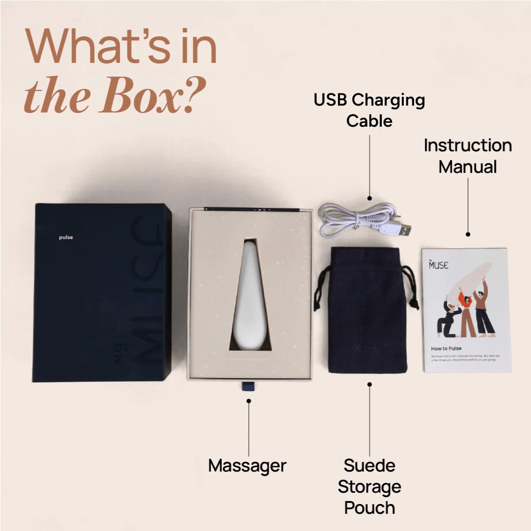 MYMUSE Pulse Full Body Electric Massager | Waterproof | Rechargeable - Morning Light, Off White MYMUSE Pulse Full Body Electric Massager | Waterproof | Rechargeable - Morning Light, Off White