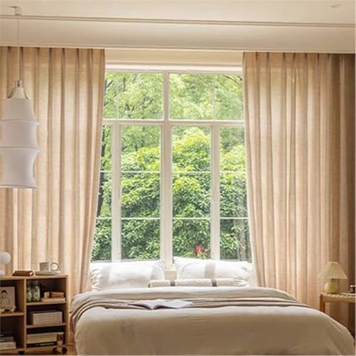 Rideaux de lin et coton café clair 132cm | Décoration d'intérieur moderne - 3