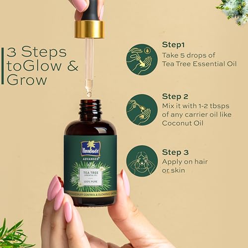 Image of Parachute Advansed Tea Tree Essential Oil | 100% Pure| for Dandruff Control & Glowing Skin | Moisturises dry hair, Controls Dandruff, for Healthy & Clear looking Skin | 14ml