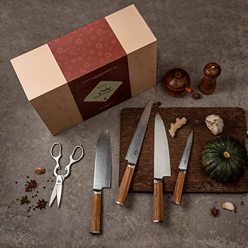 Best.Buy.Damascus1 Kitchen knife Set 9 Pcs Japanese AUS10 Damascus Steel Knife Set, Knife