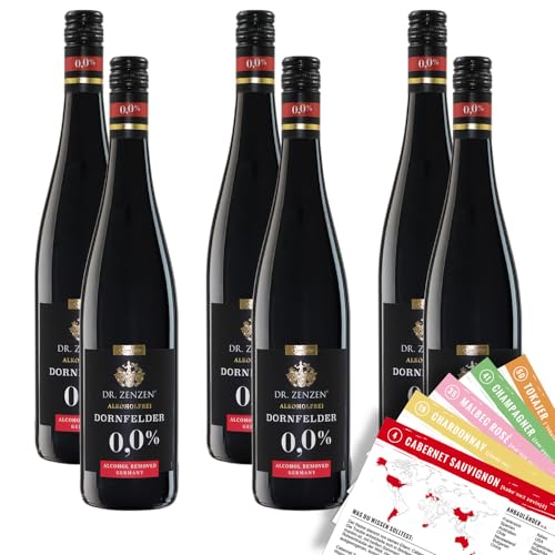 Dr. Zenzen Dornfelder, alkoholfrei, sortenreines Weinpaket + 6 VINOX Winecards (6x0,75l)