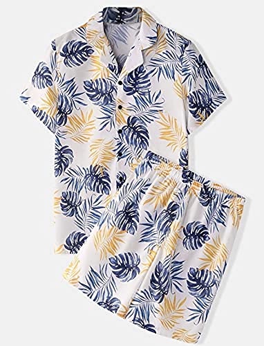 Image of Men's Poly Lycra Digital Printed Shirts with Pajama Shorts Night Suit Set