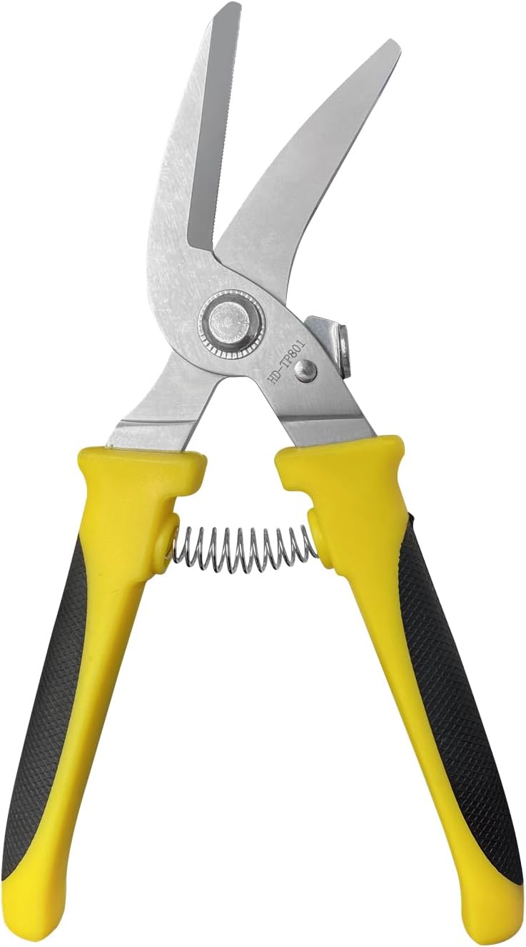BOOSDEN Pruning Shear,8 inch Gardening Hand Pruner,Multifunctional Shears,Fruit Picking Scissors with Straight Stainless Steel Blades