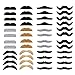 Whaline 48 Piece Self Adhesive Fake Mustache Set Novelty Mustaches for Costume and Halloween Festival Party