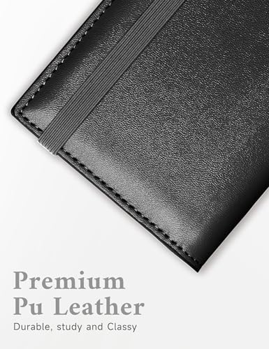 Image of Zreal Checkbook Cover for Men and Women, Premium Vegan Leather Checkbook Holder for Top & Side Tear Duplicate Checks with RFID Blocking (Classic Black)