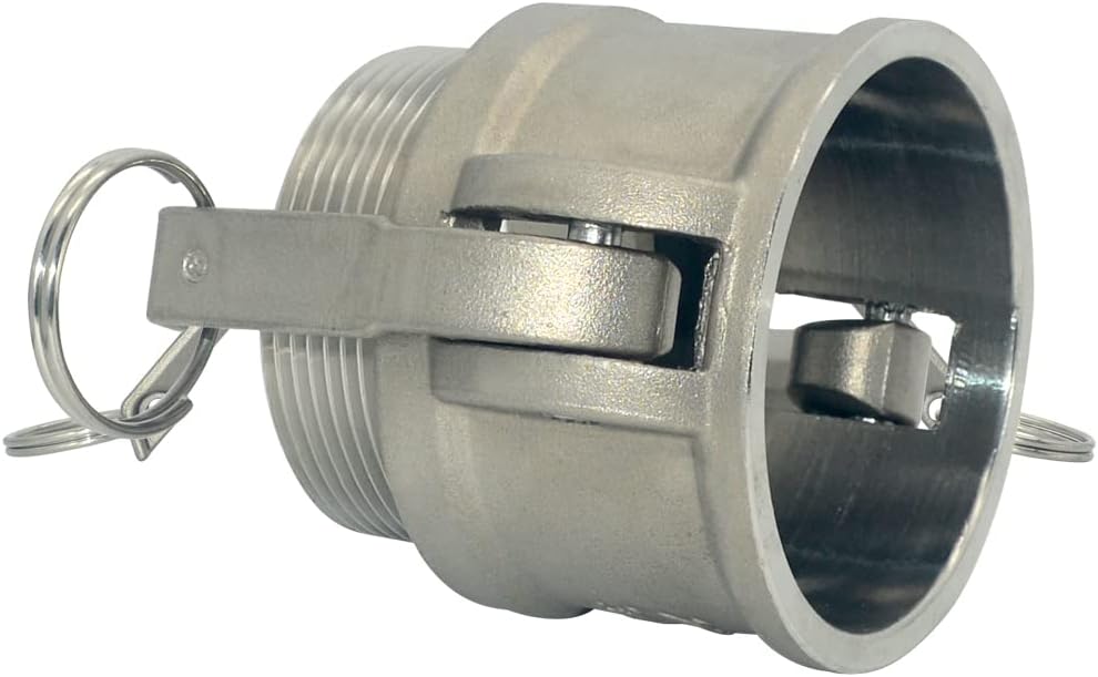 VARMHUS Male Pipe Threads x 2" Type B Trash Pump Adapter Female Camlock,Type B Hose Fitting,Stainless Steel 316