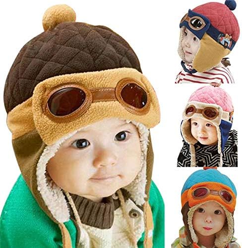 Toddlers Baby Girls and Boys Crochet Earflap Pilot Hats Beanie Cap Winter Warm Knit Caps Ear Protection Cap - Image 2