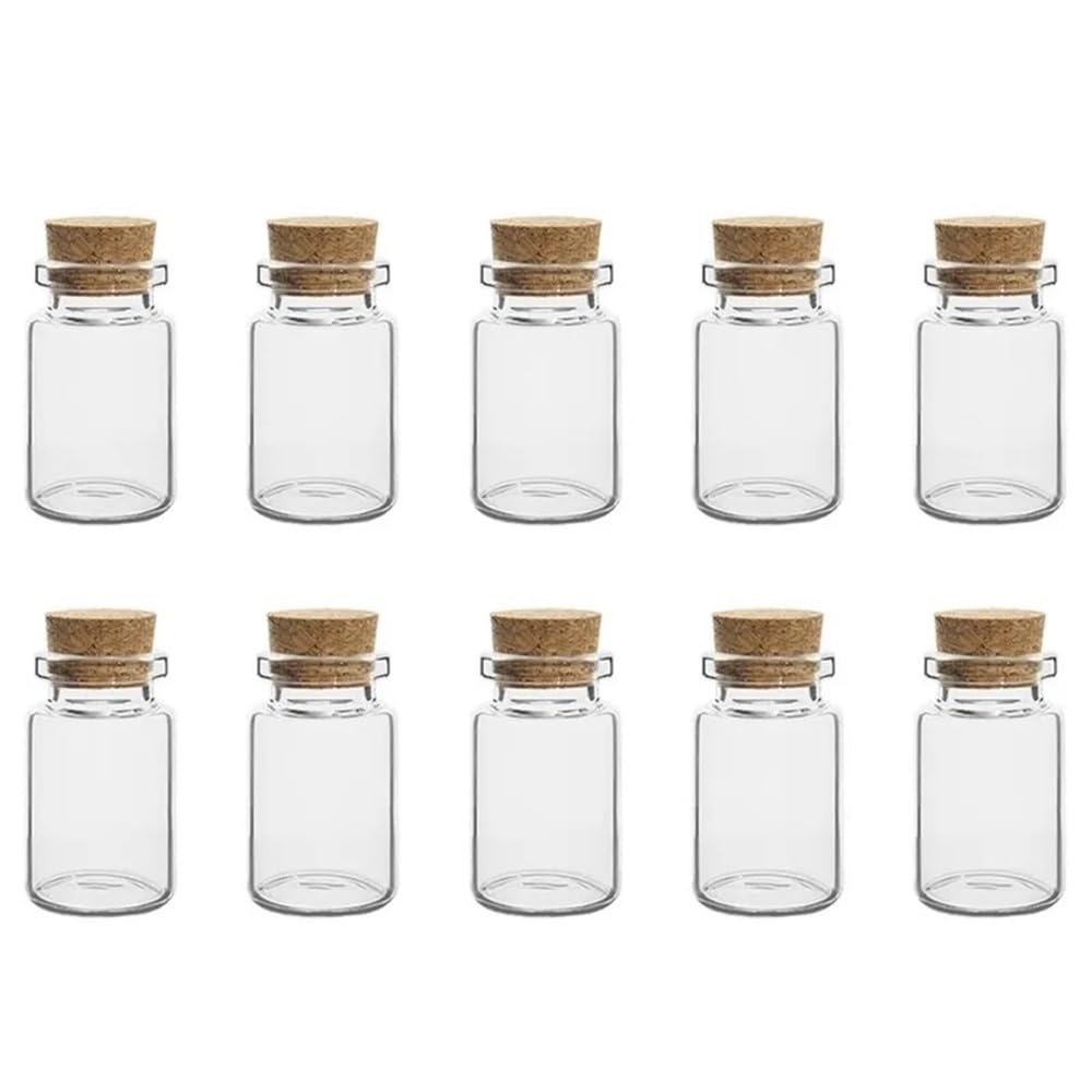 Loacea Decorative Glass Jar 20pcs Mini Glass Vials Cork Transparent Wishing Bottles, Small with Stoppers for Candy(22x35mm)