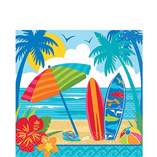Serviettes Sun and Surf Amscan colorées pour votre barbecue d'été