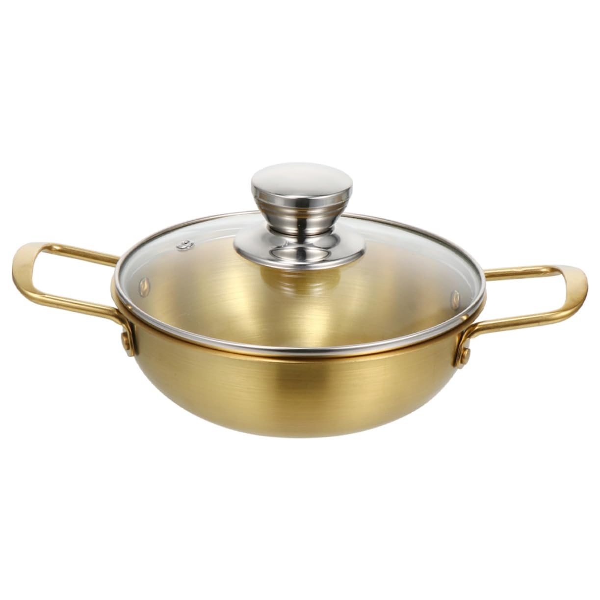 Marmite à Soupe Coréenne Lurrose en Acier Inoxydable Grand Pot à Nouilles avec Couvercle