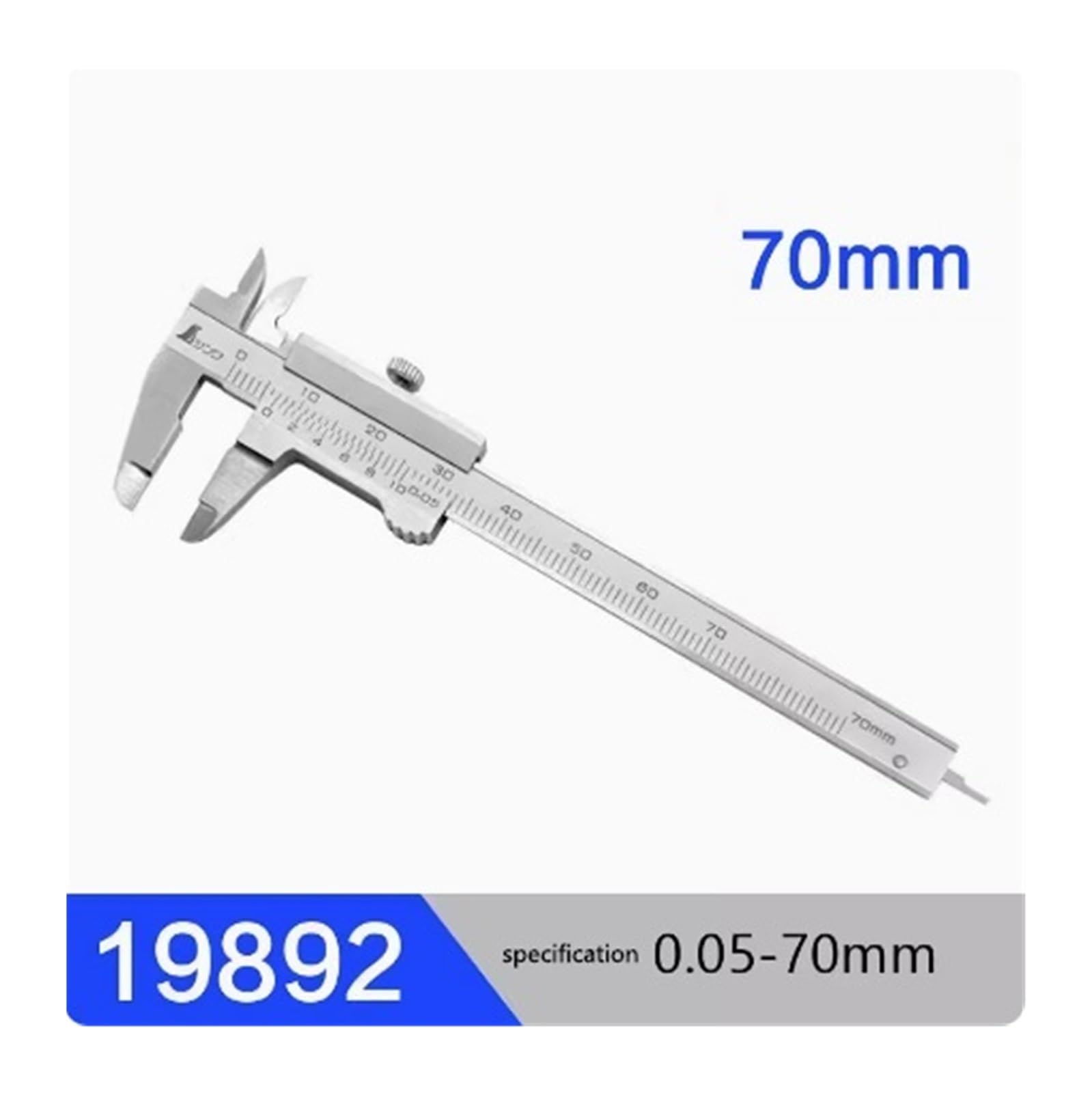 Micrómetro Bolsillo de calibrador Vernier for medir la profundidad y el espacio exterior interior 19892 19894 1 Uds(19892-70mm)