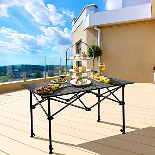 Night-Cat-Camping-Table-with-Storage-Basket-Foldable-Picnic-Table-for-Outdoor-Indoor-Lightweight-Rustless-Adjustable-Height-17-3ft-BBQ-Garden-Backyard-75KG-37x22in