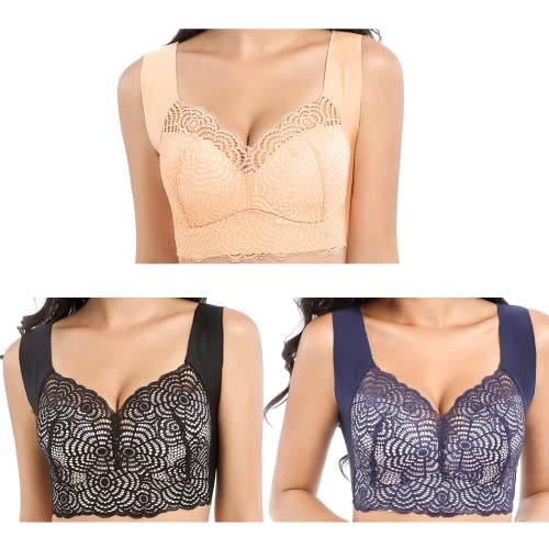 Luciana Secret Lift Bra Ultimate Lift Exsecret Stretch Bra Plus Size Sports Sleep Bra Seamless Lace Cut-Out Bra