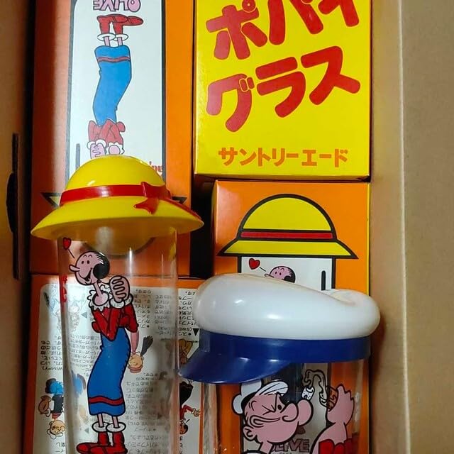 Amazon.co.jp: ノベルティ 4つセット ポパイ オリーブ グラス : ホーム 