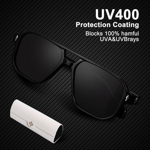 Vintage Double Bridge Sunglasses for Women Men,Retro Womens Mens Sun Glasses Trendy Rectangle3