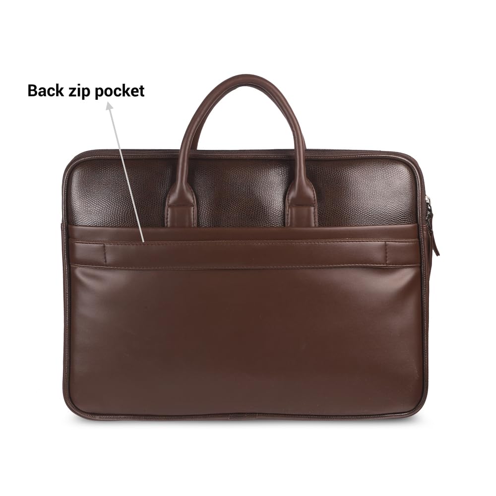 Mochi Unisex Faux Leather Laptop Bag With Premium Metal Logo And Multiple Compartments — Amazon image 4