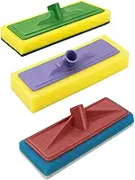 Kit 3 Rodo Abrasivo Mop Esponja Abrasiva Multiuso Limpeza Pesada Passa Cera Limpa Vidro Azulejo Piso Marmore Serve em Qualquer Cabo Universal