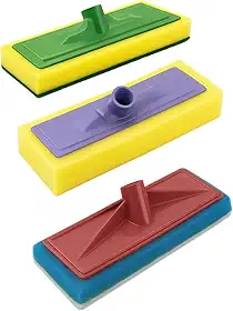Kit 3 Rodo Abrasivo Mop Esponja Abrasiva Multiuso Limpeza Pesada Passa Cera Limpa Vidro Azulejo Piso Marmore Serve em Qualquer Cabo Universal