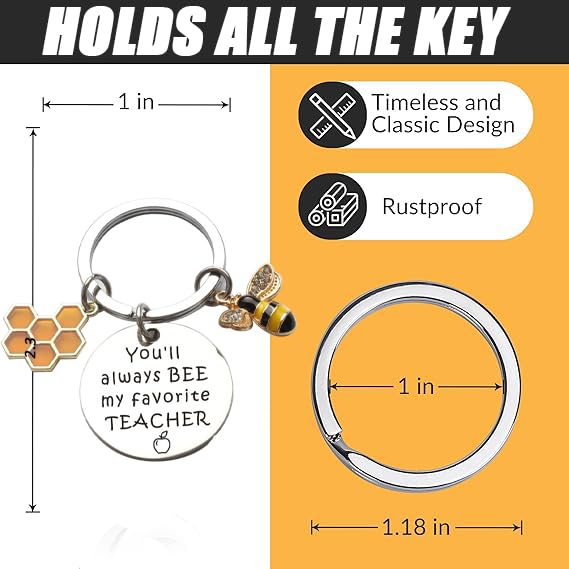 ChillOutPal Teacher Appreciation Gifts - Teacher Keychain Set Perfect Christmas and Valentines Day Gifts for Teachers - Image 3
