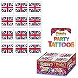 Playwrite Lot de 48 tatouages temporaires pour enfants Motif Union Jack