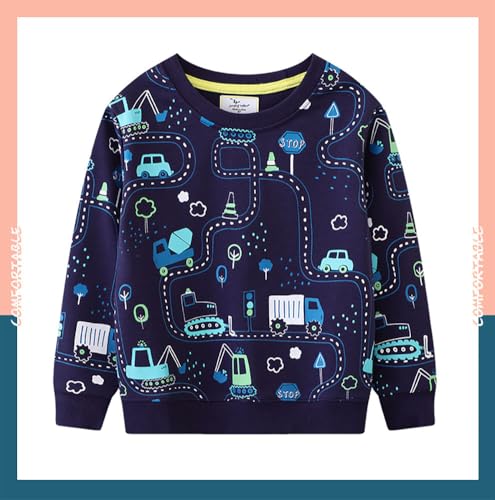 Boys Sweatshirts Casual Sweatshirts Cotton Sweatshirts Long Sleeve T-shirts Crew Neck Cartoon Tops for Boys-1133