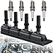 Ignition Coil Pack & 4 Iridium Spark Plugs Compatible with 1.4L Turbo Chevy Cruze Sonic Trax Volt Buick Encore 2011 2012 2013 2014 2015 2016 2017 2018 2019 2020, Replace D521C UF669 55577898 55579072