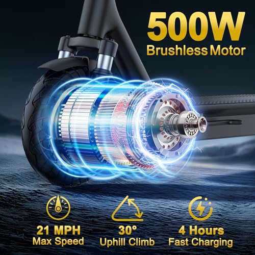 Image of WERHY 8.5 /10 Inch Electric Scooter for Adults, 350 /500W /1000W Motor, 19 /22 MPH Top Speed, 25-32 Miles Range, Folding Commuter E Scooter with Dual Braking