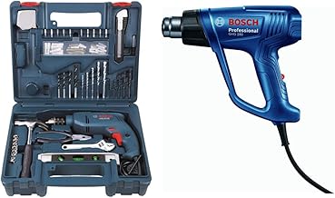 BOSCH Professional GSB 500 RE Corded-Electric Drill Tool Set, 10 mm, 500 Watt, 1 Year Warranty, Blue