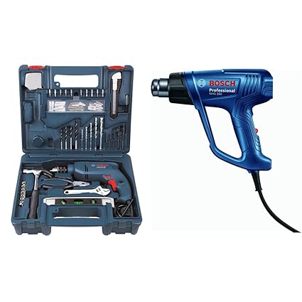 BOSCH Professional GSB 500 RE Corded-Electric Drill Tool Set, 10 mm, 500 Watt, 1 Year Warranty, Blue