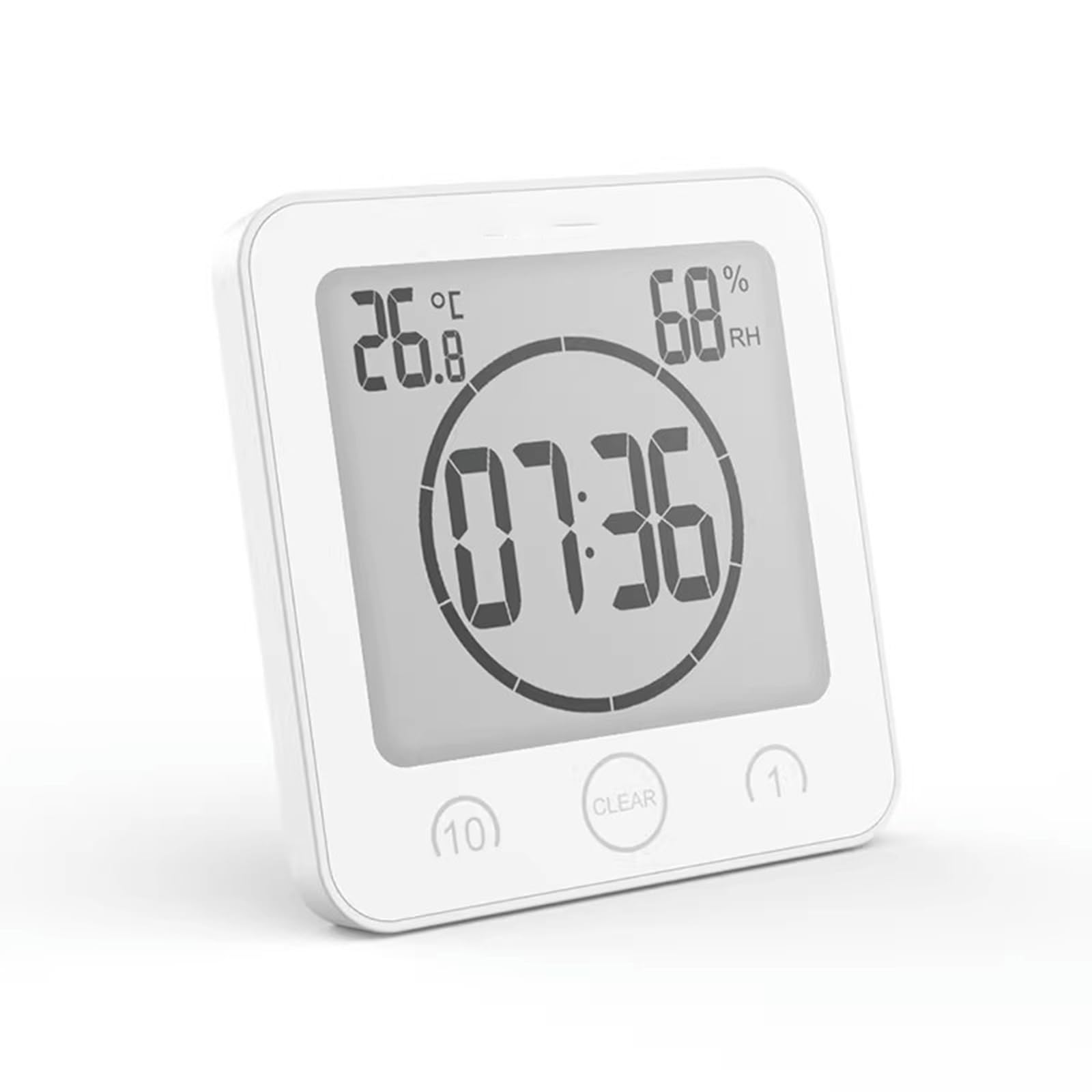 Geräuschloser Timer, Feuchtigkeitsthermometer,Weiß