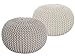 Produktbild Sitzhocker Strickhocker Pouf Hocker Puff Set 2 Stück Grobstrick-Optik Ø 55 cm, H 37 cm Farbe beige & Natur